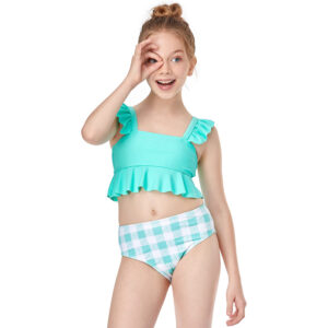 Lotus Leaf Split Swimsuit Bikini for girls